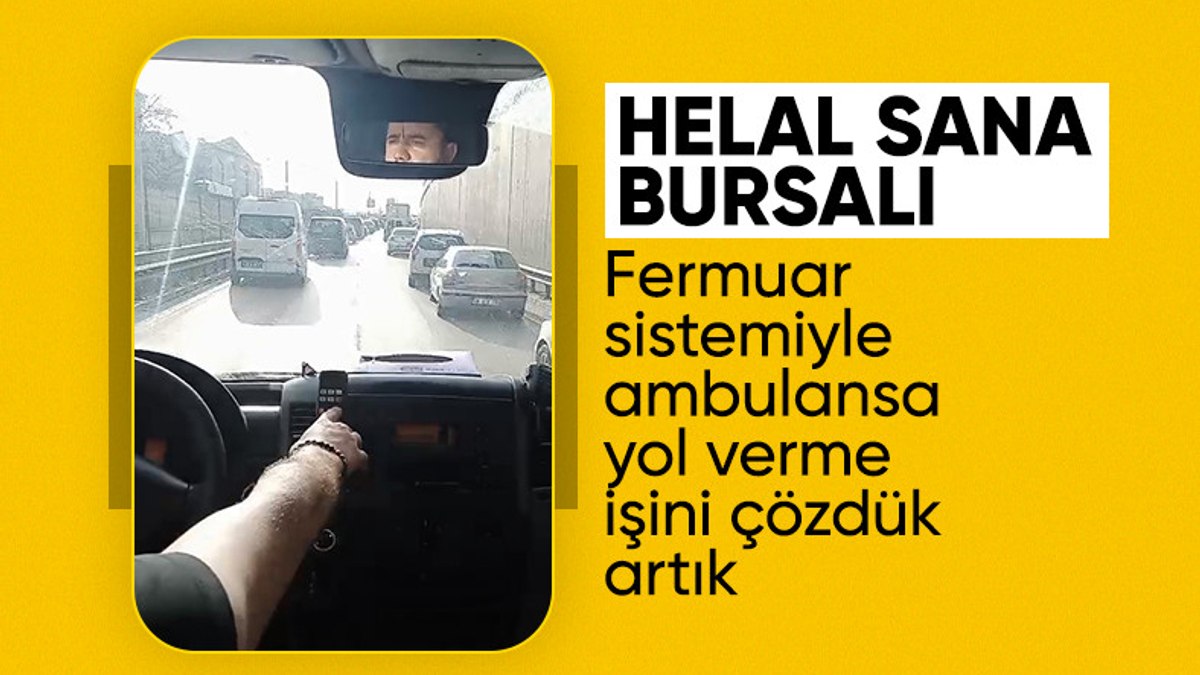 Bursa’da sürücülerin fermuar sistemiyle ambulansa yol vermeleri büyük alkış aldı